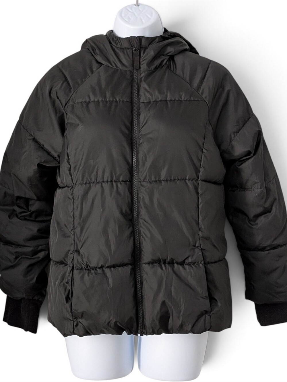 Swiss Tech Kids Black Hooded Zip Up Puffer Jacket